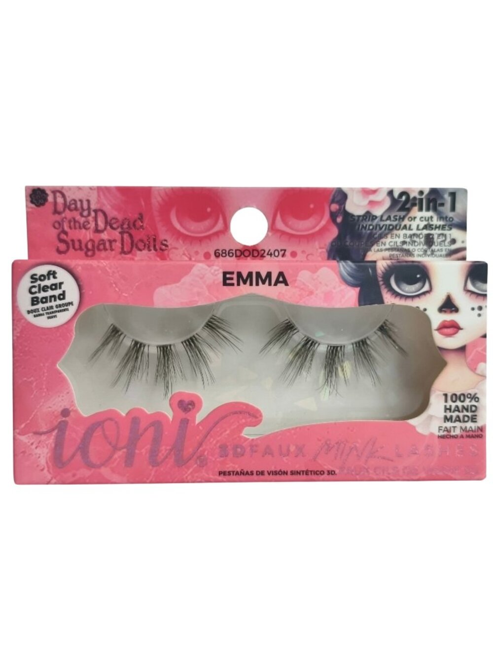 Ioni 3D Faux Mink Lashes Emma Wispy Natural Long Doll 2-In-1 Strip & Individual